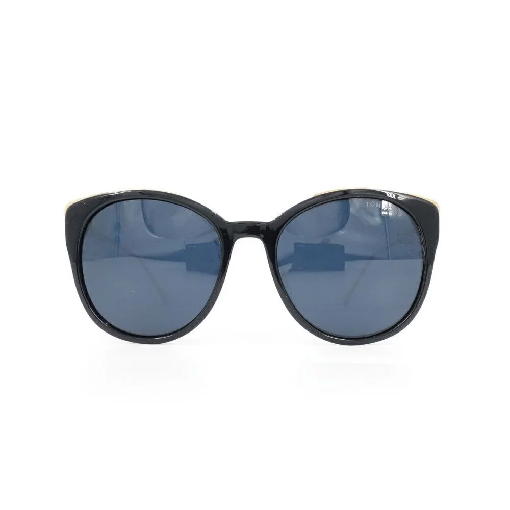 Tom Ford TF641 Round Sunglasses Black and Blue OS